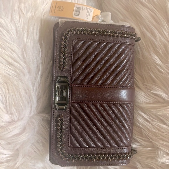 Rebecca Minkoff Chevron Quilted Love
Crossbody with Chain Inset | Currant NWT - Picture 12 of 15